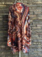 Load image into Gallery viewer, Women’s Medium Hand-sewn Geode Bell Sleeve Kimono with Pockets in ‘Phoenix Rising’
