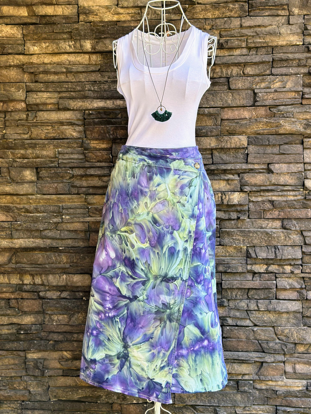 Women’s Size 6 Cotton Midi Wrap Skirt with Pockets in ‘Avalon’
