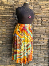 Load image into Gallery viewer, Women’s XL (can fit a XXL, too) Geode Midi Skirt with Pockets in ‘Koroit Boulder Opal’
