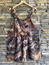Load image into Gallery viewer, Women’s Large Geode Rayon/Linen Overall Romper Shorts in ‘Turkey Tail Mushroom’
