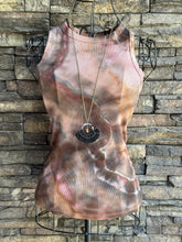 Load image into Gallery viewer, Women’s Medium Geode Fitted Ribbed Tank Top in ‘Turkey Tail Mushroom’
