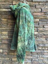 Load image into Gallery viewer, Women’s XS (can fit a small, too) Upcycled Geode Quilted Hoodie with Pockets in ‘Moss Agate’
