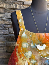 Load image into Gallery viewer, Women’s XL Geode Rayon/Linen Overall Romper Shorts in ‘Rustic Rainbow’
