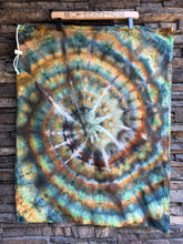 Load image into Gallery viewer, XL 100% Cotton Laundry Tote Bag with Drawstring in ‘Bronzed Jade’ Spiral
