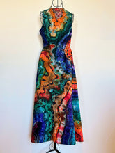 Load image into Gallery viewer, Women’s Small Reverse Geode Cut-Out A-Line Maxi Dress with Pockets in ‘Deep Rainbow’
