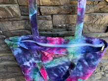Load image into Gallery viewer, Geode Cotton Canvas Zippered Tote Bag with Inside Zippered Pocket in ‘Mermaid Tail’
