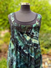Load image into Gallery viewer, Women’s XXL Geode Wide-Leg Linen/Rayon Overalls in ‘Moss Agate’
