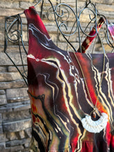 Load image into Gallery viewer, Women’s Medium (could fit a large, too) Reverse Geode Square Dress with Pockets in ‘Fire on the Mountain’
