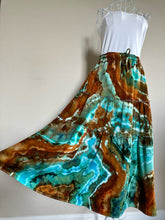 Load image into Gallery viewer, Custom Geode Tiered Maxi Skirt and Tank Top in ‘Boulder Turquoise’ for Lynn
