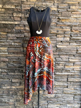 Load image into Gallery viewer, Women’s Small Geode Asymmetrical Draped Midi Skirt in ‘Midnight Ember’
