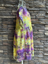 Load image into Gallery viewer, Women’s Small (can fit a medium too) Loose Geode V-Neck Babydoll Dress with Pockets in ‘Sugar Plum’

