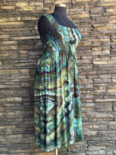 Load image into Gallery viewer, Women’s Large/XL Geode Ballet Midi Square Neck Dress with Pockets in ‘Moss Agate’
