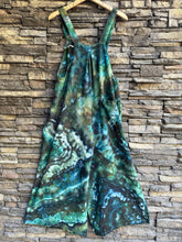 Load image into Gallery viewer, Custom Geode Wide-leg Linen/Rayon Overalls In ‘Moss Agate’ for Tiara
