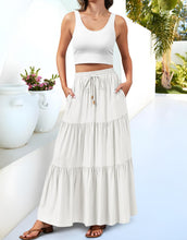 Load image into Gallery viewer, Women’s L/XL Rayon Tiered Maxi Skirt with Pockets in ‘Copper Canyon’
