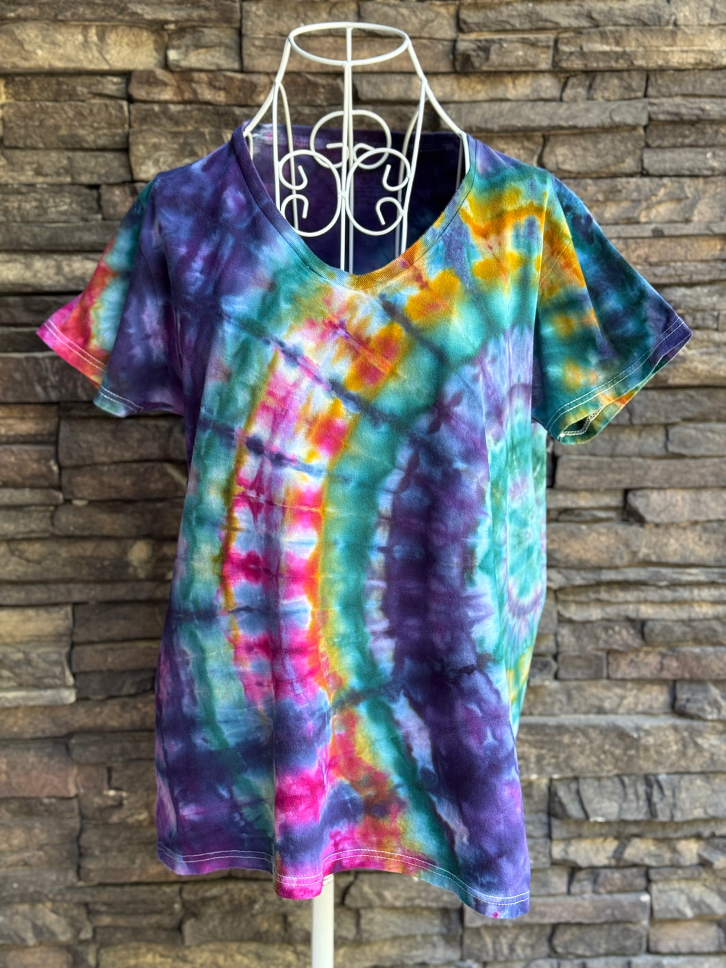 Women’s Large V-Neck T-Shirt in ‘Gypsy Skies’