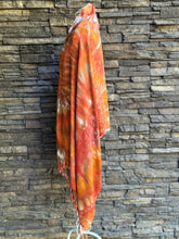 Load image into Gallery viewer, 100% Rayon Scarf with Fringe in ‘Harvest Fire’
