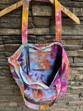 Load image into Gallery viewer, Geode Cotton Canvas Zippered Tote Bag with Inside Zippered Pocket in ‘Bird Song’
