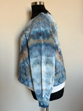 Load image into Gallery viewer, Custom Off Shoulder Sweatshirt in ‘Blue Gray &amp; Smoke Blue’ for Jeanette
