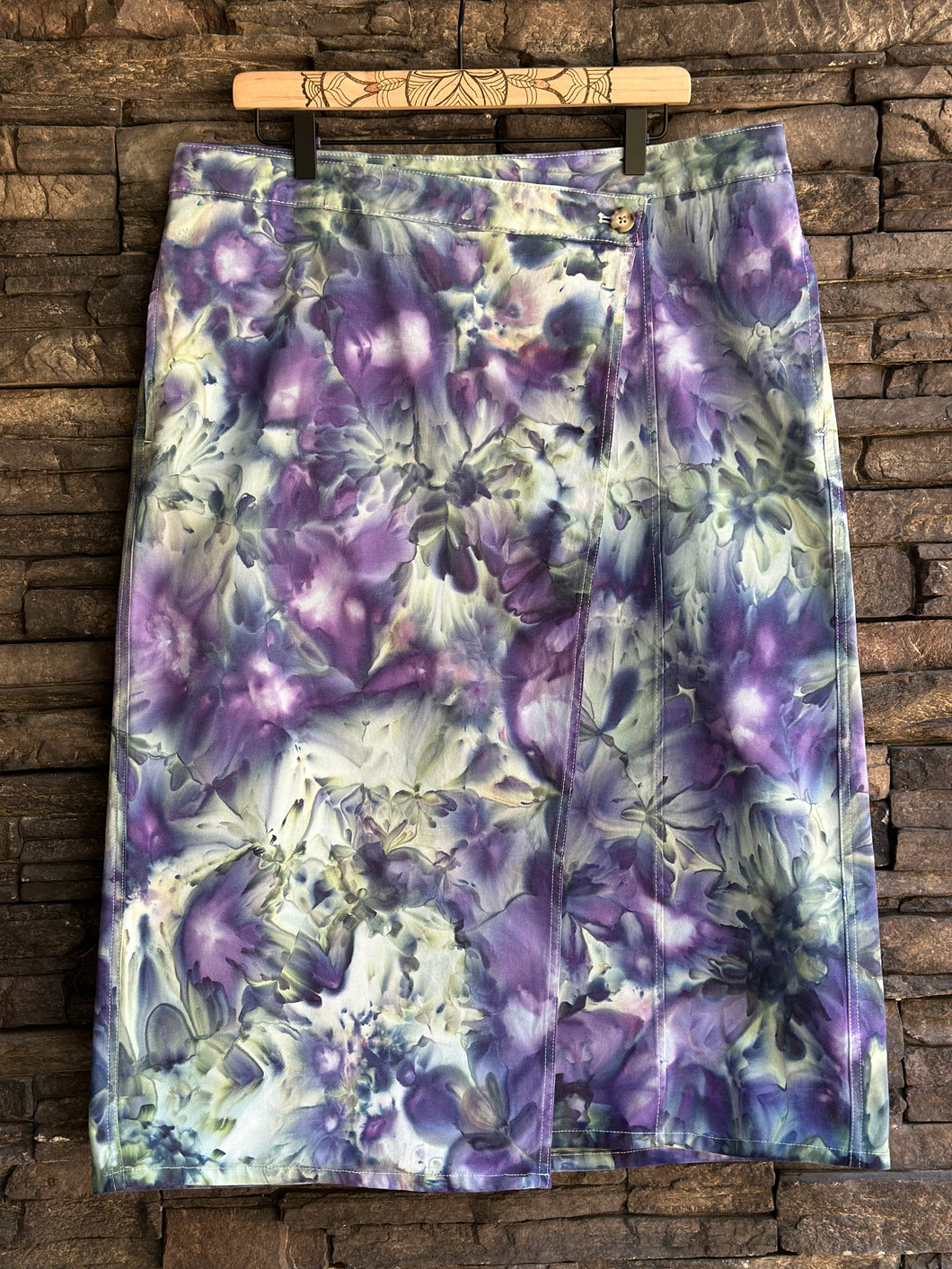 Women’s Size 14 Cotton Midi Wrap Skirt with Pockets in ‘Avalon’