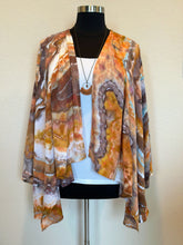 Load image into Gallery viewer, Women’s L/XL 100% Rayon Geode Waterfall Open Front Jacket in ‘Petrified Wood’
