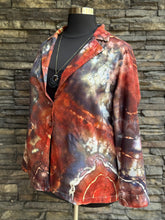 Load image into Gallery viewer, Women’s Upcycled Torrid Size 1 (1X 14/16) Geode Linen/Rayon Blazer in ‘Phoenix Rising’
