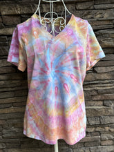 Load image into Gallery viewer, Women’s Large V-Neck Spiral T-Shirt in ‘Bird Song’
