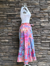 Load image into Gallery viewer, Women’s Large Tie-waist Denim Midi Geode Skirt in ‘Bird Song’

