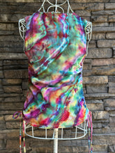 Load image into Gallery viewer, Women’s Medium Ribbed Geode Tank Top with Side Ruching &amp; Ties in ‘Cosmic Eyes’
