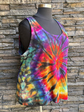 Load image into Gallery viewer, Women’s 3X Reverse Dyed Ribbed Tank Top in ‘Dark Spectrum’ Spiral
