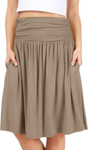 Load image into Gallery viewer, Women’s Large Geode Knee Length Skirt with Ruched Waistband &amp; Pockets in ‘Turkey Tail Mushroom’
