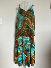 Load image into Gallery viewer, Custom Geode Tiered Maxi Skirt and Tank Top in ‘Boulder Turquoise’ for Lynn
