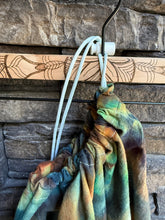 Load image into Gallery viewer, XL 100% Cotton Laundry Tote Bag with Drawstring in ‘Bronzed Jade’ Spiral
