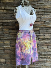 Load image into Gallery viewer, Women’s Size 30 (Medium) Button Fly Denim Skirt with Stretch in ‘Sugar Plum’
