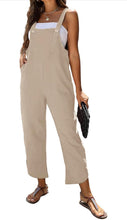 Load image into Gallery viewer, Women’s XXL Cotton/Linen Overalls with Tulip Leg in ‘Sugar Plum’
