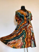 Load image into Gallery viewer, Women’s 1X Reverse Geode Surplice Dress in ‘Autumn Breeze’
