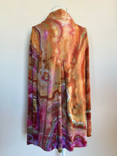 Load image into Gallery viewer, Women’s Medium (can fit a large, too) Geode Cardigan with Thumbholes and Pockets in ‘Pink Amber’
