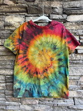 Load image into Gallery viewer, Youth Small (6/7) Reverse Dyed Rainbow Spiral T-Shirt
