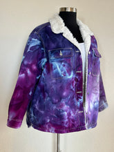 Load image into Gallery viewer, Custom Sherpa Lined Denim Jacket in Purples for Laura
