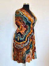 Load image into Gallery viewer, Women’s 1X Reverse Geode Surplice Dress in ‘Autumn Breeze’
