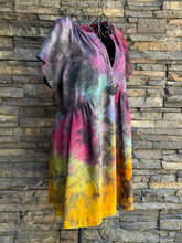 Load image into Gallery viewer, Women’s Small Upcycled Reverse Dyed Babydoll Dress with Pockets in ‘Dark Spectrum’
