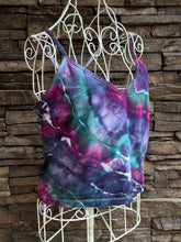 Load image into Gallery viewer, Women’s XL Pact Organic Cotton Cropped Geode Racerback Tank Top with Shelf Bra in ‘Mermaid Tail’
