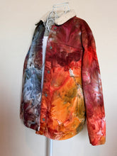 Load image into Gallery viewer, Custom Sherpa Lined Denim Jacket in ‘Rustic Rainbow’ for Eddie
