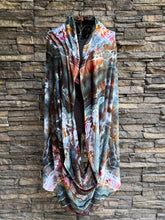 Load image into Gallery viewer, Geode XL Seamless Bali Rayon Jersey Infinity Scarf in ‘Pinot Sage &amp; Teal’
