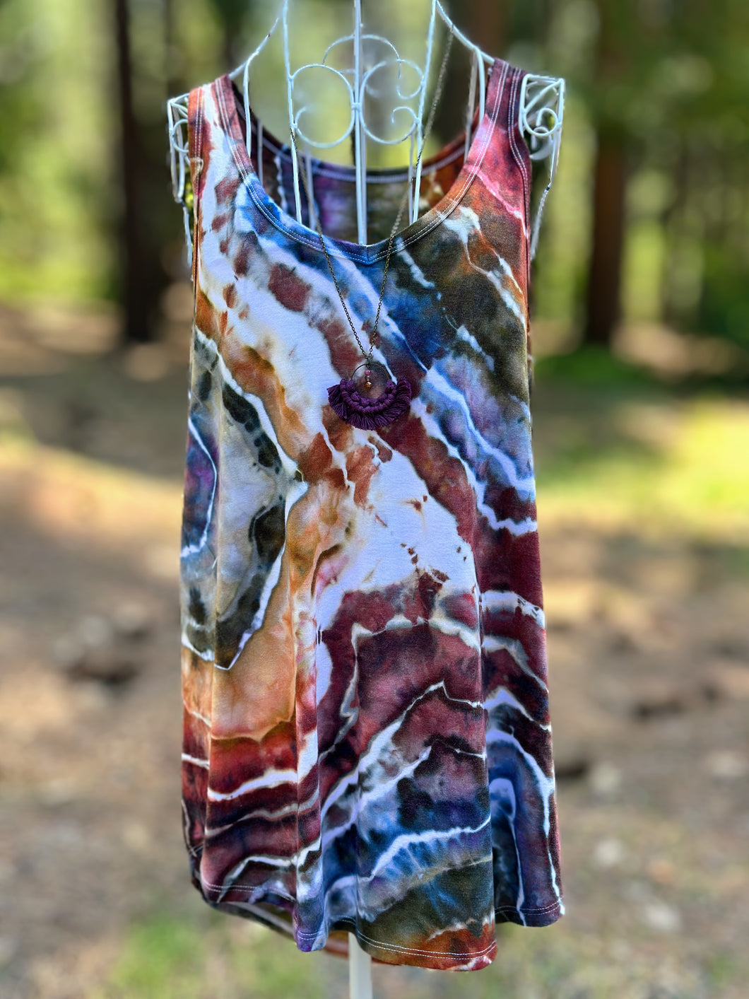 Women’s Large Geode Tank Top in ‘Rustic Rainbow’