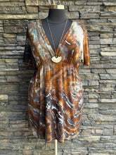 Load image into Gallery viewer, Women’s XL Geode Kimono Style Dress in ‘Turkey Tail Mushroom’
