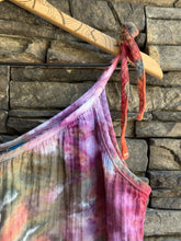 Load image into Gallery viewer, Women’s Large Crinkle Cotton Gauze Jumpsuit with Tie Shoulder Straps and Pockets in ‘Gypsy Spirit’ Spiral
