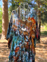 Load image into Gallery viewer, Women’s One Size (S-3X) Geode 100% Rayon Tie Front Caftan Dress in ‘Rooster’

