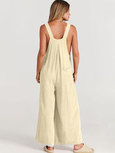 Load image into Gallery viewer, Women’s XXL Geode Wide-Leg Linen/Rayon Overalls in ‘Moss Agate’
