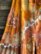 Load image into Gallery viewer, Women’s XL Geode 100% Viscose High Waist Tiered Wide Leg Flared Palazzo Pants with Tie in ‘Rusted Sea Glass’
