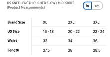 Load image into Gallery viewer, Women’s 3XL Geode Knee Length Skirt with Ruched Waistband &amp; Pockets in ‘Turkey Tail Mushroom’
